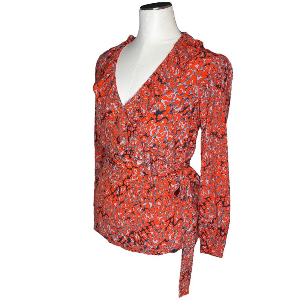 Maje Lito Leopard Print Wrap Top Size 2 - image 4